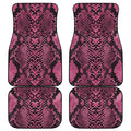 Pink And Black Snakeskin Print Front and Back Car Floor Mats