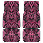 Pink And Black Snakeskin Print Front and Back Car Floor Mats