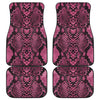 Pink And Black Snakeskin Print Front and Back Car Floor Mats