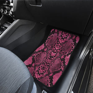 Pink And Black Snakeskin Print Front and Back Car Floor Mats