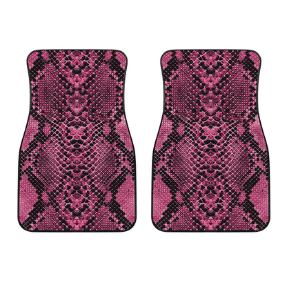 Pink And Black Snakeskin Print Front Car Floor Mats