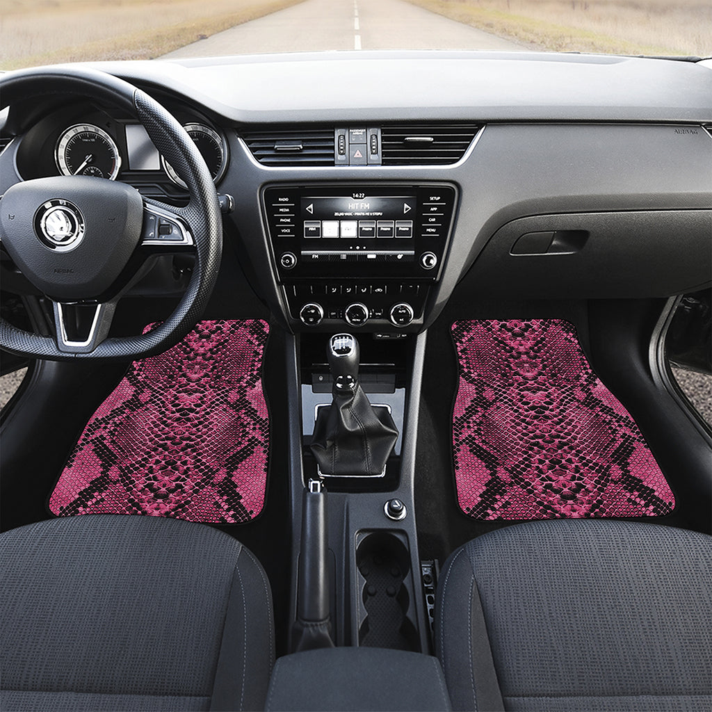 Pink And Black Snakeskin Print Front Car Floor Mats