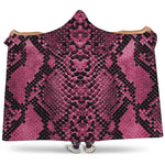 Pink And Black Snakeskin Print Hooded Blanket