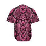 Pink And Black Snakeskin Print Men's Baseball Jersey