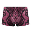 Pink And Black Snakeskin Print Men's Boxer Briefs