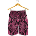 Pink And Black Snakeskin Print Men's Shorts