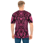 Pink And Black Snakeskin Print Men's T-Shirt