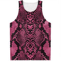 Pink And Black Snakeskin Print Men's Tank Top