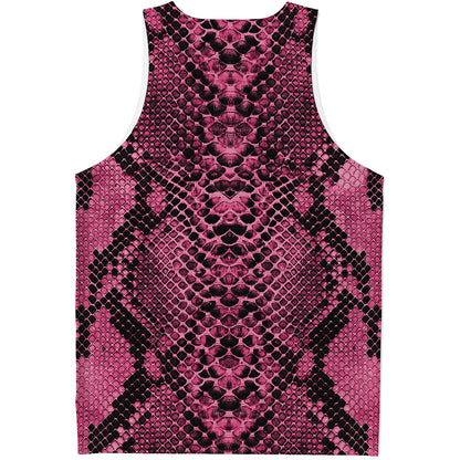 Pink And Black Snakeskin Print Men's Tank Top