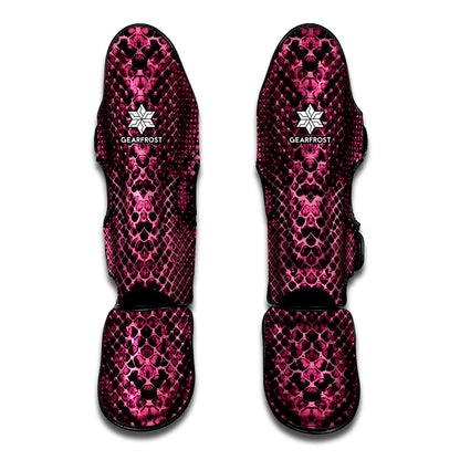 Pink And Black Snakeskin Print Muay Thai Shin Guard