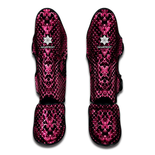 Pink And Black Snakeskin Print Muay Thai Shin Guard