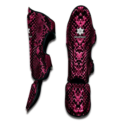 Pink And Black Snakeskin Print Muay Thai Shin Guard