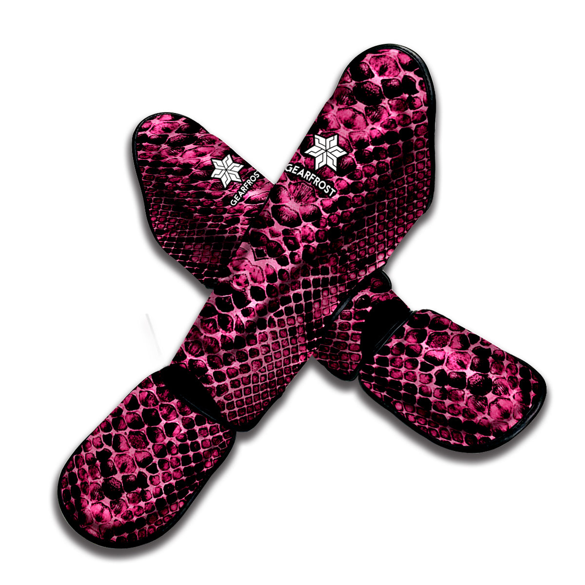 Pink And Black Snakeskin Print Muay Thai Shin Guard