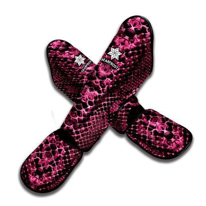Pink And Black Snakeskin Print Muay Thai Shin Guard
