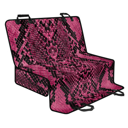 Pink And Black Snakeskin Print Pet Car Back Seat Cover