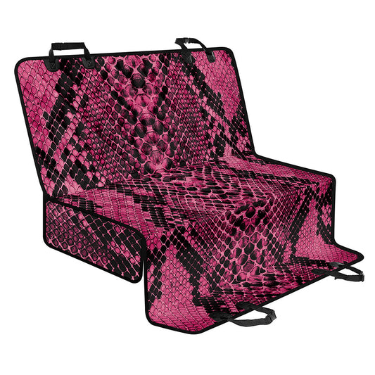 Pink And Black Snakeskin Print Pet Car Back Seat Cover