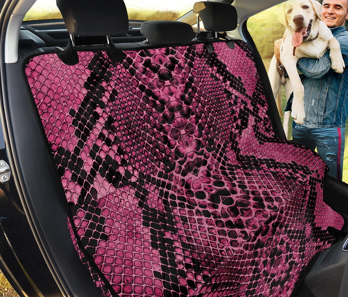 Pink And Black Snakeskin Print Pet Car Back Seat Cover