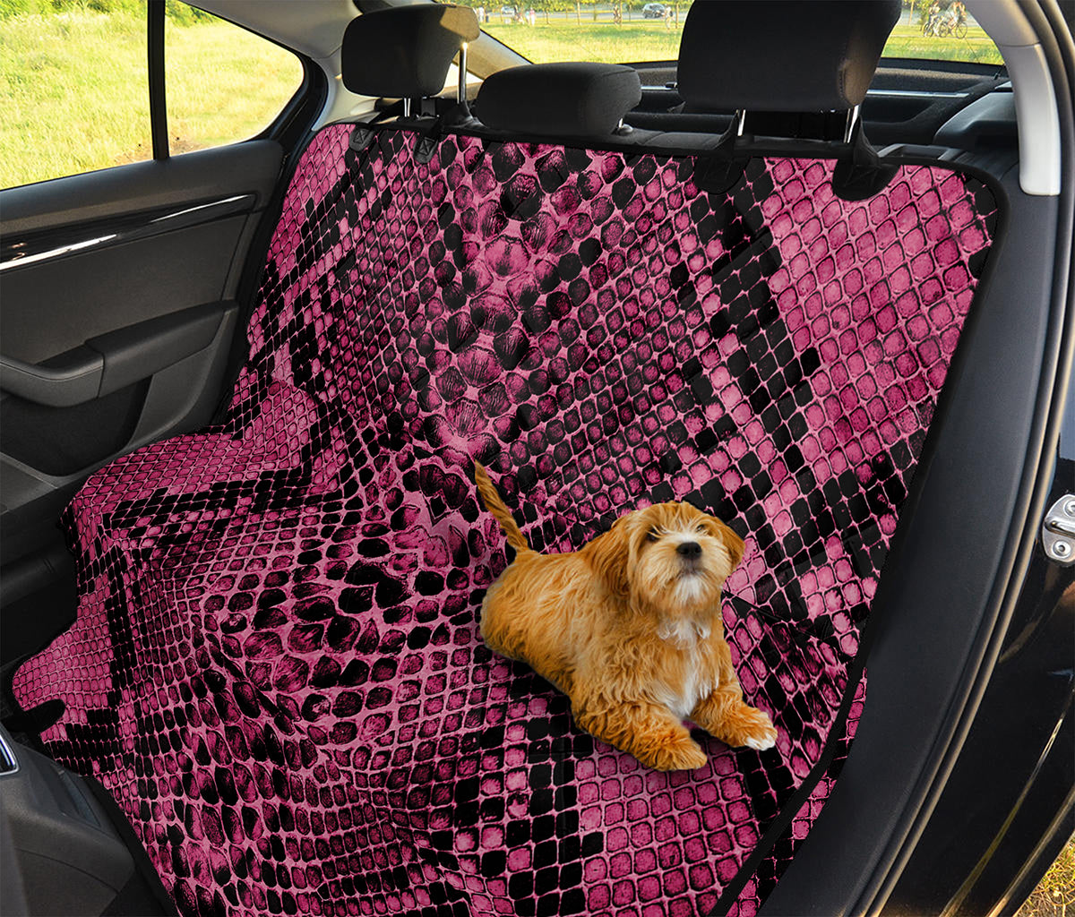 Pink And Black Snakeskin Print Pet Car Back Seat Cover