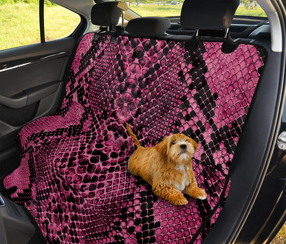 Pink And Black Snakeskin Print Pet Car Back Seat Cover