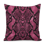 Pink And Black Snakeskin Print Pillow Cover