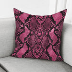 Pink And Black Snakeskin Print Pillow Cover