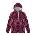 Pink And Black Snakeskin Print Pullover Hoodie
