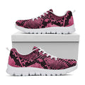Pink And Black Snakeskin Print White Running Shoes