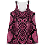 Pink And Black Snakeskin Print Women's Racerback Tank Top
