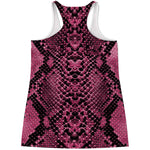 Pink And Black Snakeskin Print Women's Racerback Tank Top