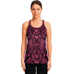 Pink And Black Snakeskin Print Women's Racerback Tank Top