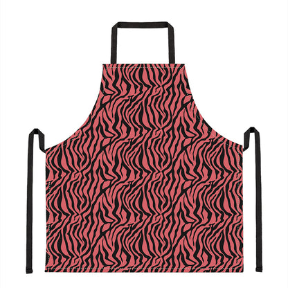 Pink And Black Tiger Stripe Print Apron