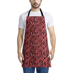 Pink And Black Tiger Stripe Print Apron