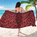 Pink And Black Tiger Stripe Print Beach Sarong Wrap