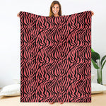 Pink And Black Tiger Stripe Print Blanket