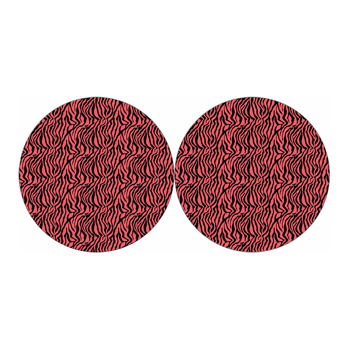 Pink And Black Tiger Stripe Print Car Coasters