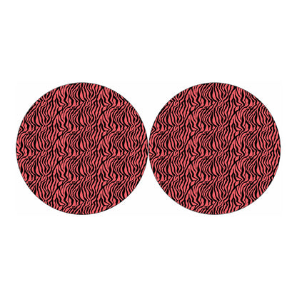 Pink And Black Tiger Stripe Print Car Coasters
