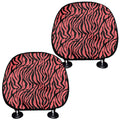 Pink And Black Tiger Stripe Print Car Headrest Covers