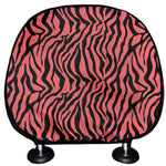 Pink And Black Tiger Stripe Print Car Headrest Covers