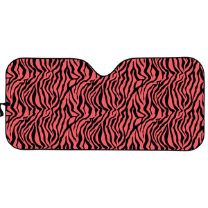 Pink And Black Tiger Stripe Print Car Sun Shade