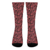 Pink And Black Tiger Stripe Print Crew Socks