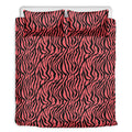 Pink And Black Tiger Stripe Print Duvet Cover Bedding Set