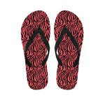 Pink And Black Tiger Stripe Print Flip Flops