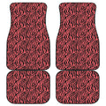 Pink And Black Tiger Stripe Print Front and Back Car Floor Mats