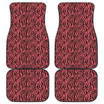 Pink And Black Tiger Stripe Print Front and Back Car Floor Mats