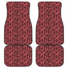 Pink And Black Tiger Stripe Print Front and Back Car Floor Mats