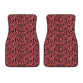 Pink And Black Tiger Stripe Print Front Car Floor Mats