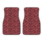 Pink And Black Tiger Stripe Print Front Car Floor Mats