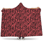 Pink And Black Tiger Stripe Print Hooded Blanket