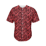 Pink And Black Tiger Stripe Print Men's Baseball Jersey