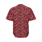 Pink And Black Tiger Stripe Print Men's Baseball Jersey